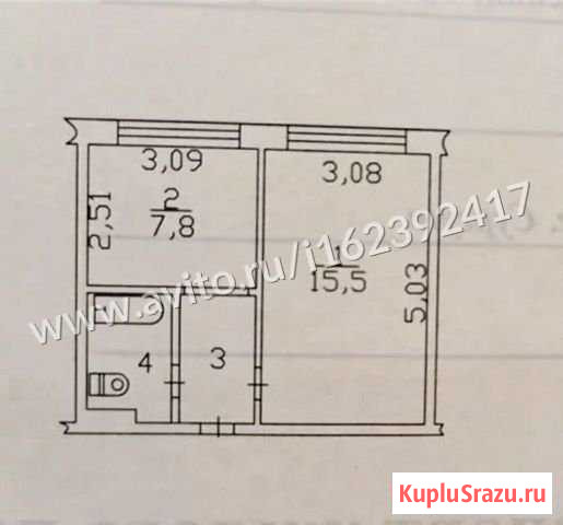 1-комнатная квартира, 30 м², 3/8 эт. на продажу в Сургуте Ханты-Мансийского АО Сургут - изображение 1