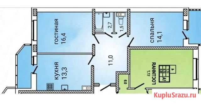 2-комнатная квартира, 63 м², 3/16 эт. на продажу в Краснодаре Краснодар - изображение 1