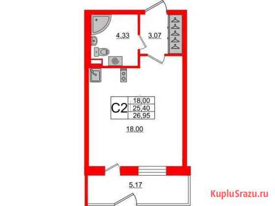 Квартира-студия, 25.4 м², 1/5 эт. на продажу в Санкт-Петербурге Санкт-Петербург