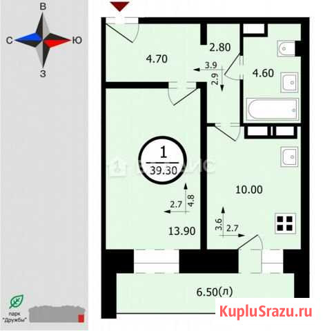 1-комнатная квартира, 39.3 м², 17/17 эт. на продажу во Владимире Владимир - изображение 1