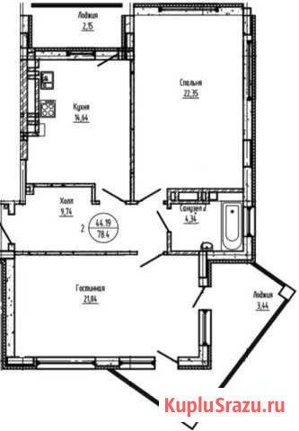 2-комнатная квартира, 78 м², 8/10 эт. на продажу в Калининграде Калининград - изображение 1