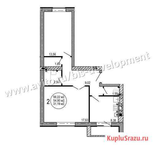 2-комнатная квартира, 56.2 м², 4/5 эт. на продажу в Волгограде Волгоград - изображение 1