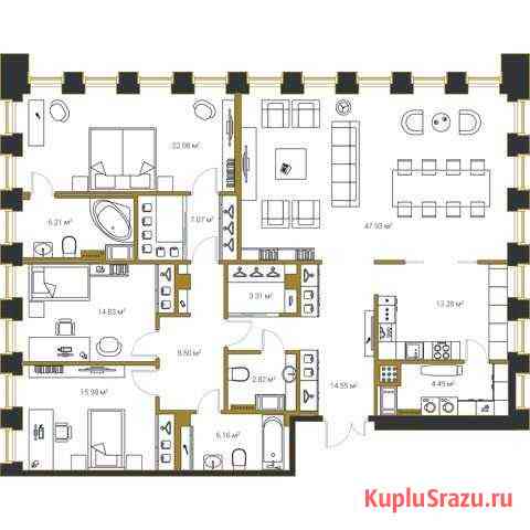 3-комнатная квартира, 167.2 м², 7/20 эт. на продажу в Санкт-Петербурге Санкт-Петербург