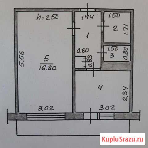 1-комнатная квартира, 33 м², 2/5 эт. на продажу в Чебоксарах Чебоксары - изображение 1