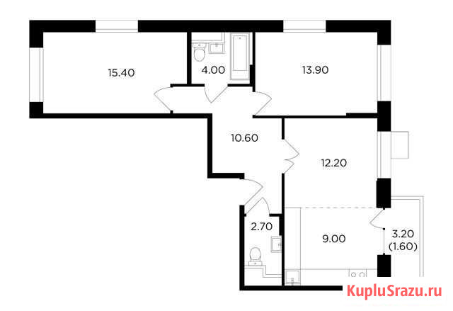 3-комнатная квартира, 69.4 м², 17/17 эт. на продажу в Мытищах Мытищи - изображение 1