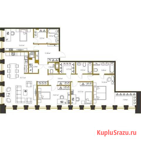 4-комнатная квартира, 163 м², 11/20 эт. на продажу в Санкт-Петербурге Санкт-Петербург - изображение 1