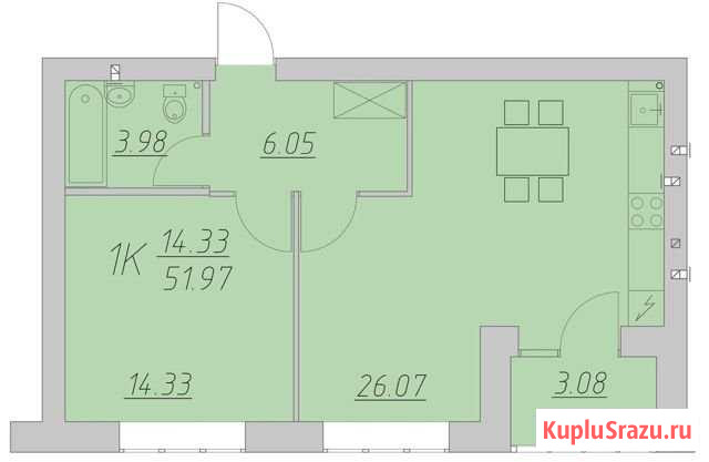 2-комнатная квартира, 52 м², 1/9 эт. на продажу в Стерлитамаке Стерлитамак - изображение 1