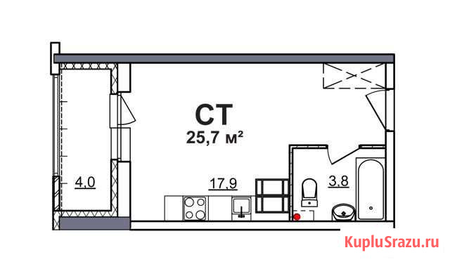 Квартира-студия, 25.7 м², 13/17 эт. на продажу в Нижнем Новгороде Нижний Новгород - изображение 1