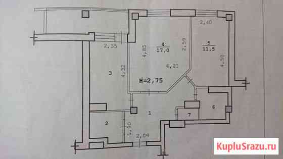 2-комнатная квартира, 56 м², 3/12 эт. на продажу в Волгограде Волгоград