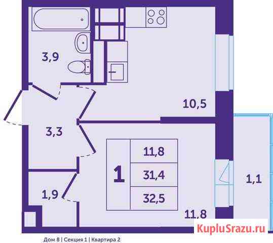 1-комнатная квартира, 33.7 м², 4/25 эт. на продажу в Красногорске Московской области Красногорск