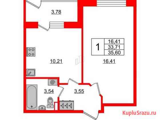 1-комнатная квартира, 33.7 м², 1/5 эт. на продажу в Санкт-Петербурге Санкт-Петербург