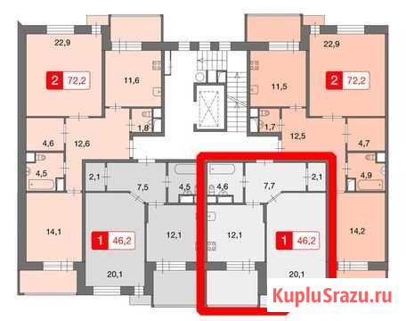 1-комнатная квартира, 46 м², 5/9 эт. на продажу в Новоивановском Новоивановское - изображение 1
