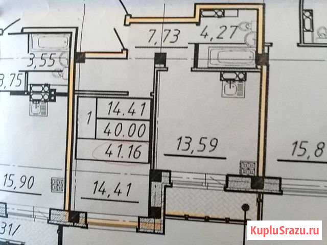 Квартира со свободной планировкой, 41 м², 10/12 эт. на продажу в Омске Омск - изображение 1