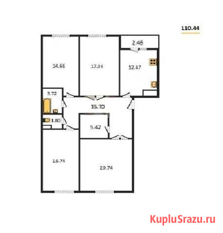 4-комнатная квартира, 110 м², 1/5 эт. на продажу в Казани Казань - изображение 1