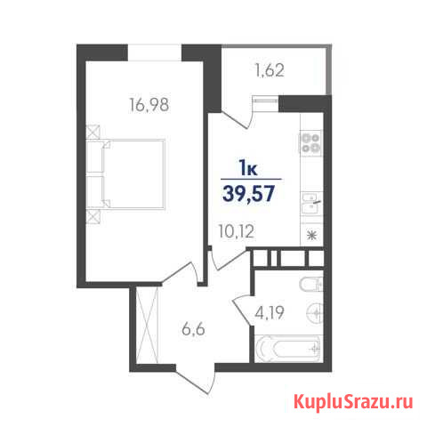 1-комнатная квартира, 39.6 м², 5/7 эт. на продажу в Динской Динская - изображение 1