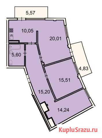 3-комнатная квартира, 83.7 м², 2/4 эт. на продажу в Санкт-Петербурге Санкт-Петербург - изображение 1