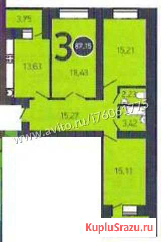 3-комнатная квартира, 87.2 м², 4/17 эт. на продажу в Оренбурге Оренбург - изображение 1
