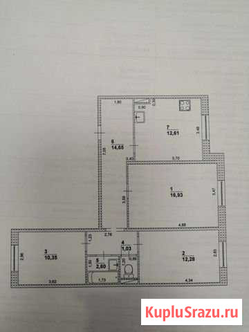 3-комнатная квартира, 70.5 м², 1/9 эт. на продажу в Ишеевке Ишеевка - изображение 1