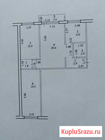 3-комнатная квартира, 59 м², 2/5 эт. на продажу в Салавате Салават - изображение 1