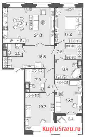 3-комнатная квартира, 133.4 м², 6/9 эт. на продажу в Санкт-Петербурге Санкт-Петербург