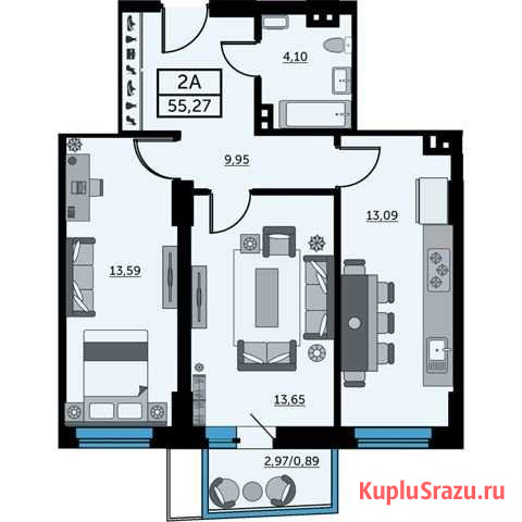 2-комнатная квартира, 55.3 м², 18/25 эт. на продажу в Ростове-на-Дону Ростов-на-Дону - изображение 1