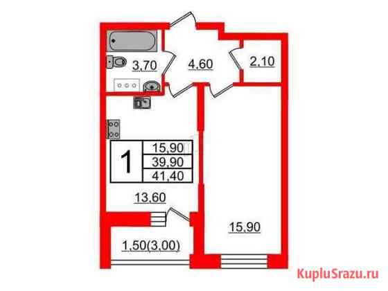 1-комнатная квартира, 41.4 м², 16/22 эт. на продажу в Санкт-Петербурге Санкт-Петербург