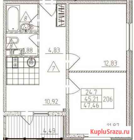 2-комнатная квартира, 47 м², 11/18 эт. на продажу в Санкт-Петербурге Санкт-Петербург