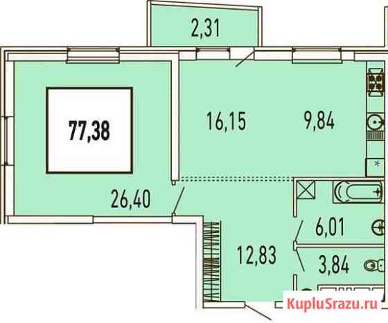 2-комнатная квартира, 78 м², 11/25 эт. на продажу в Краснодаре Краснодар