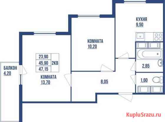 2-комнатная квартира, 47.2 м², 22/27 эт. на продажу в Санкт-Петербурге Санкт-Петербург