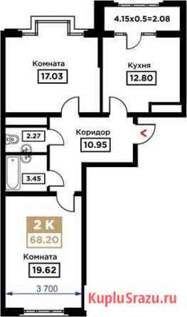 2-комнатная квартира, 68.2 м², 4/25 эт. на продажу в Краснодаре Краснодар