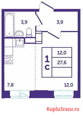 Квартира-студия, 27.9 м², 2/12 эт. на продажу в Красногорске Московской области Красногорск - изображение 1