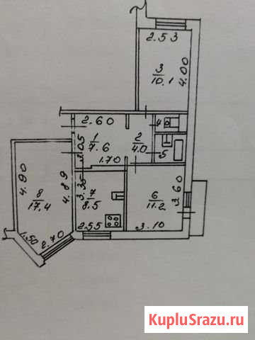 3-комнатная квартира, 63 м², 2/5 эт. на продажу в Липецке Липецк - изображение 1