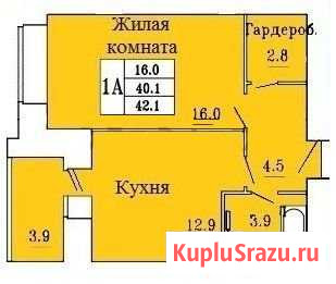 1-комнатная квартира, 42.1 м², 6/16 эт. на продажу в Чебоксарах Чебоксары - изображение 1