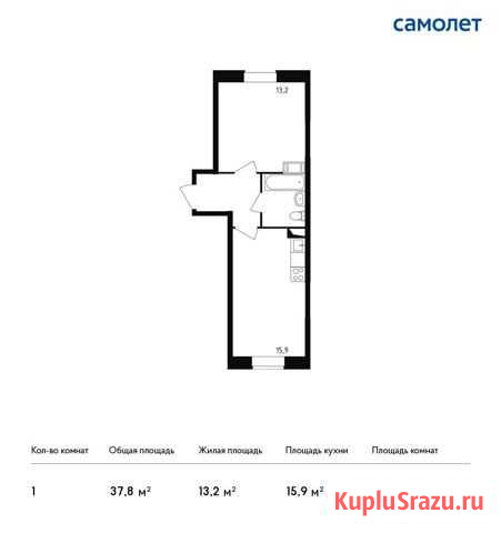 1-комнатная квартира, 37.8 м², 16/25 эт. на продажу в Красногорске Московской области Красногорск - изображение 1