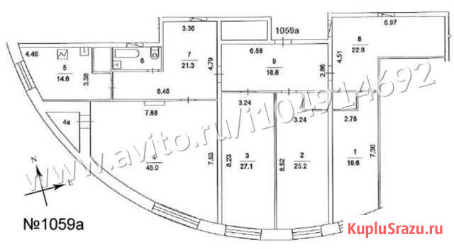 5-комнатная квартира, 205 м², 16/16 эт. на продажу в Москве Москва - изображение 1