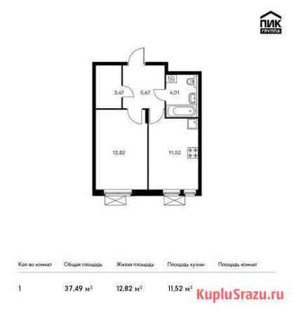 1-комнатная квартира, 37.5 м², 23/25 эт. на продажу в Красногорске Московской области Красногорск