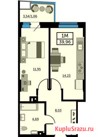 1-комнатная квартира, 39.6 м², 22/25 эт. на продажу в Ростове-на-Дону Ростов-на-Дону - изображение 1