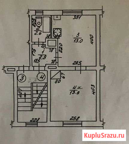 1-комнатная квартира, 32.4 м², 2/3 эт. на продажу в Калининграде Калининград - изображение 1