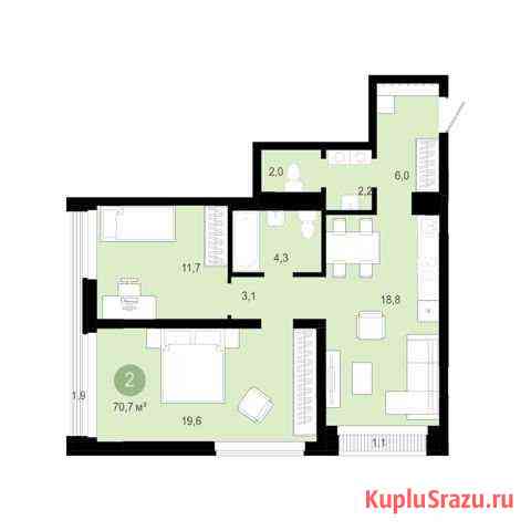 2-комнатная квартира, 70.7 м², 8/10 эт. на продажу в Новосибирске Новосибирск