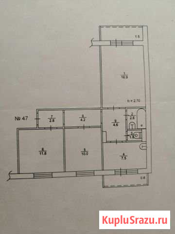 3-комнатная квартира, 62 м², 1/5 эт. на продажу в Волгодонске Волгодонск - изображение 1