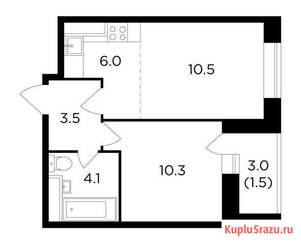2-комнатная квартира, 35.9 м², 9/16 эт. на продажу в Пушкино Пушкино - изображение 1