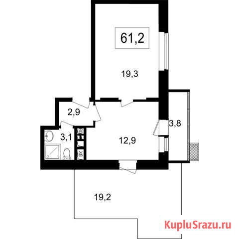 2-комнатная квартира, 61.2 м², 7/7 эт. на продажу в Мытищах Мытищи - изображение 1