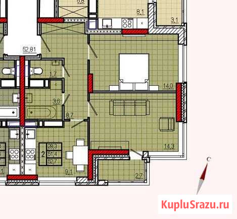 2-комнатная квартира, 52.7 м², 2/23 эт. на продажу в Долгопрудном Долгопрудный - изображение 1