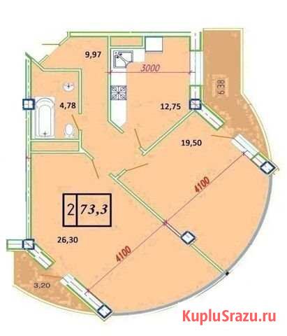 2-комнатная квартира, 77 м², 2/7 эт. на продажу в Геленджике Геленджик - изображение 1