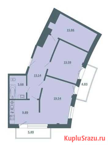 3-комнатная квартира, 84.8 м², 2/4 эт. на продажу в Санкт-Петербурге Санкт-Петербург - изображение 1