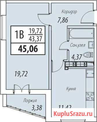 1-комнатная квартира, 45.1 м², 14/25 эт. на продажу в Чебоксарах Чебоксары - изображение 1