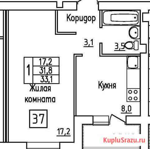 1-комнатная квартира, 31.8 м², 4/5 эт. на продажу в Стройкерамике Стройкерамика