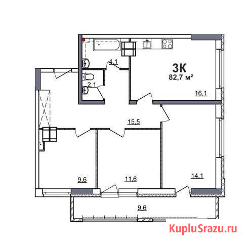 3-комнатная квартира, 82.7 м², 15/17 эт. на продажу в Нижнем Новгороде Нижний Новгород - изображение 1