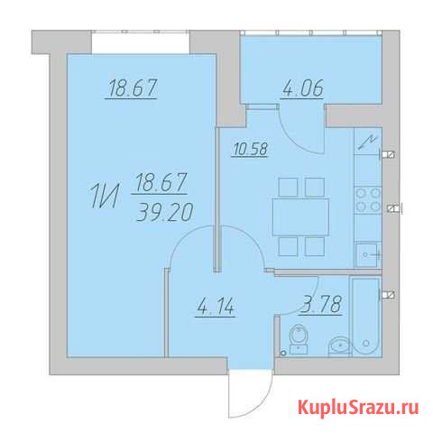 1-комнатная квартира, 39.2 м², 8/9 эт. на продажу в Стерлитамаке Стерлитамак - изображение 1
