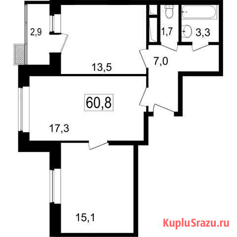 3-комнатная квартира, 57.9 м², 5/7 эт. на продажу в Мытищах Мытищи - изображение 1